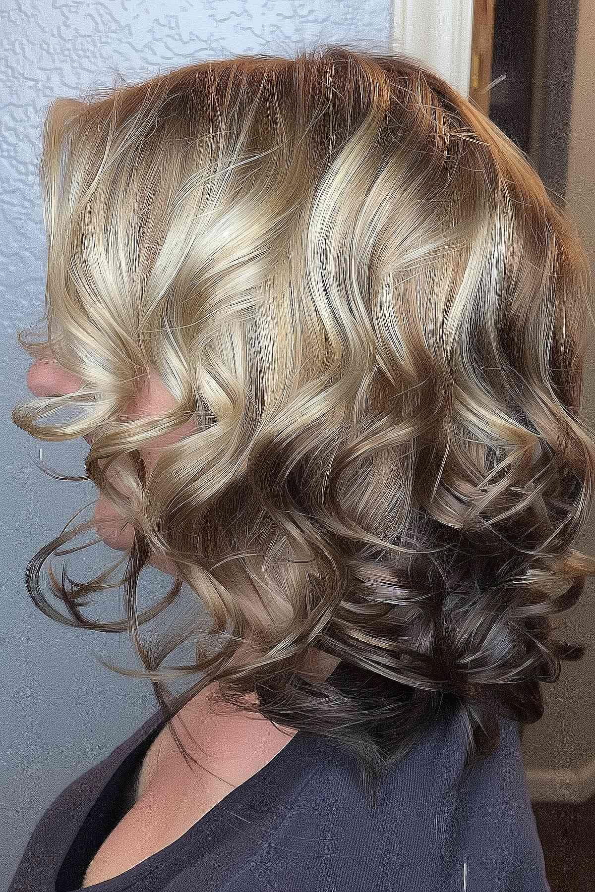Reverse ombre bob blonde to brown