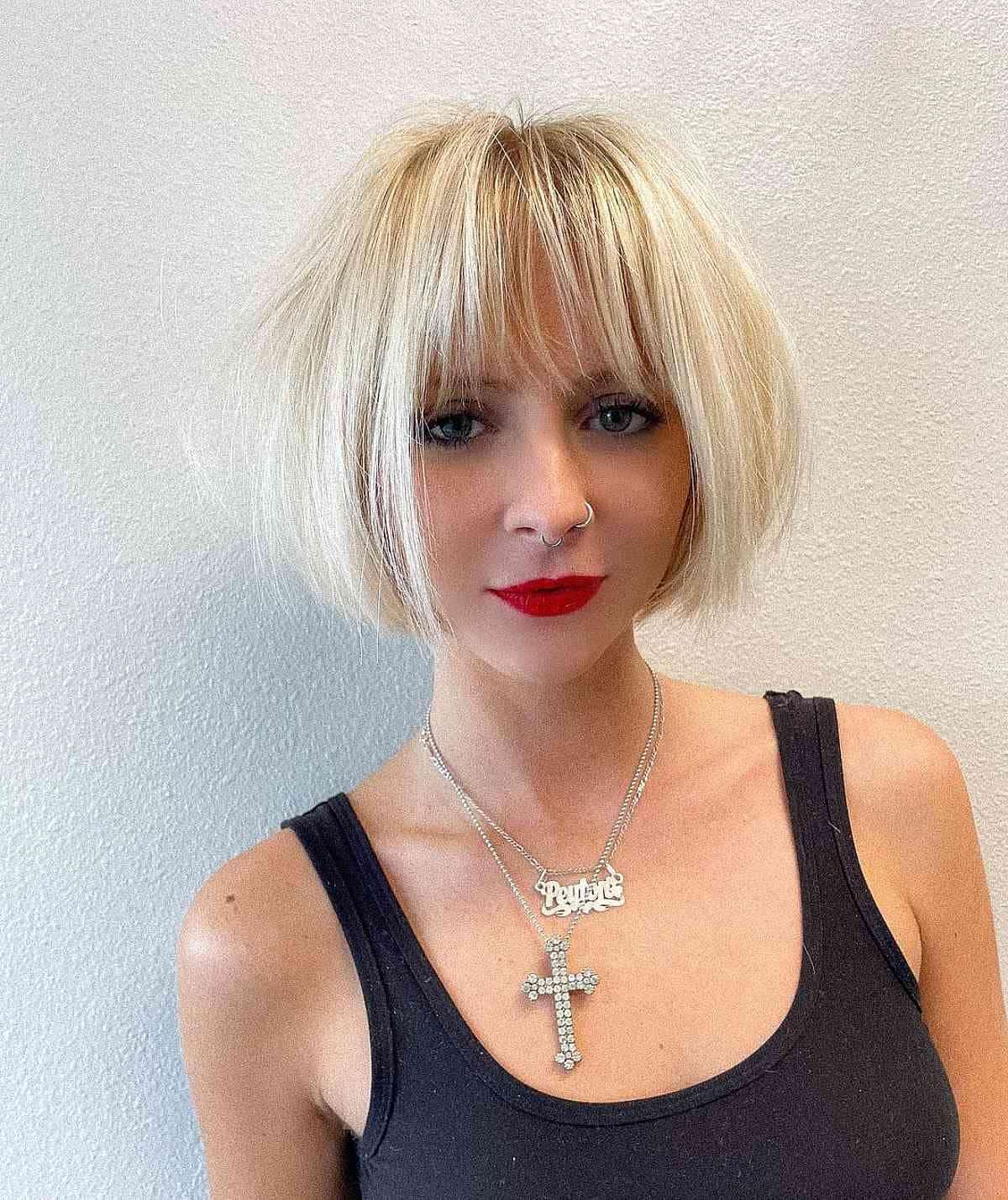Soft Jaw-Length Wispy Blonde Bob