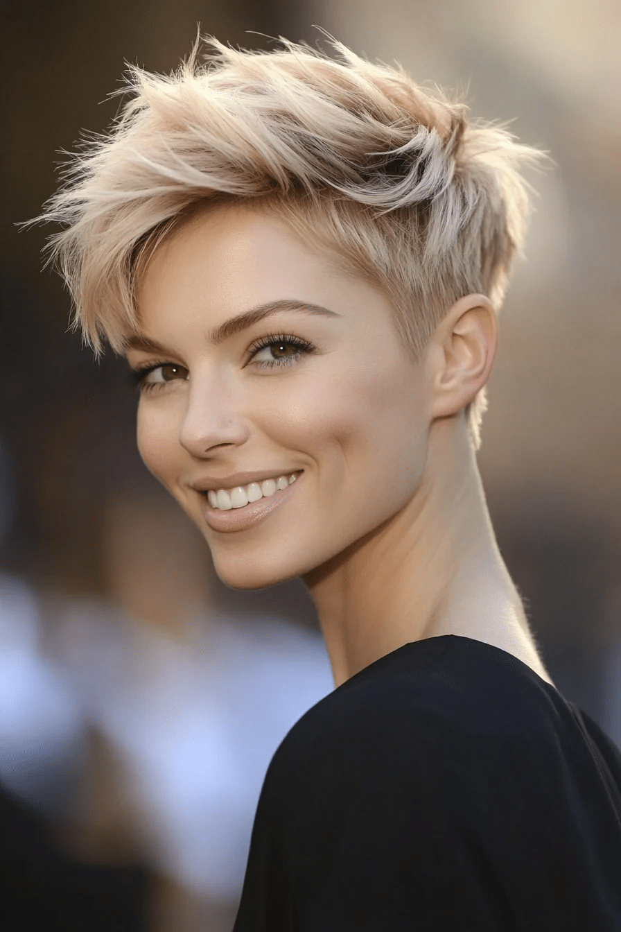10. Sandy Blonde Textured Pixie