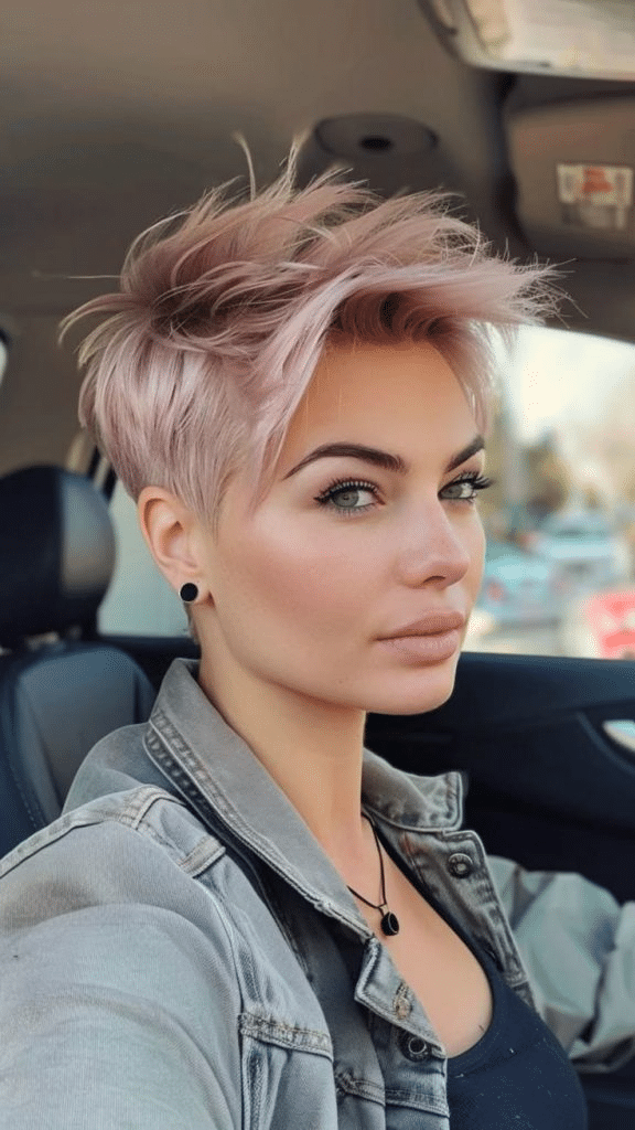 11. Dusty Pink Pixie with Feathered Layers