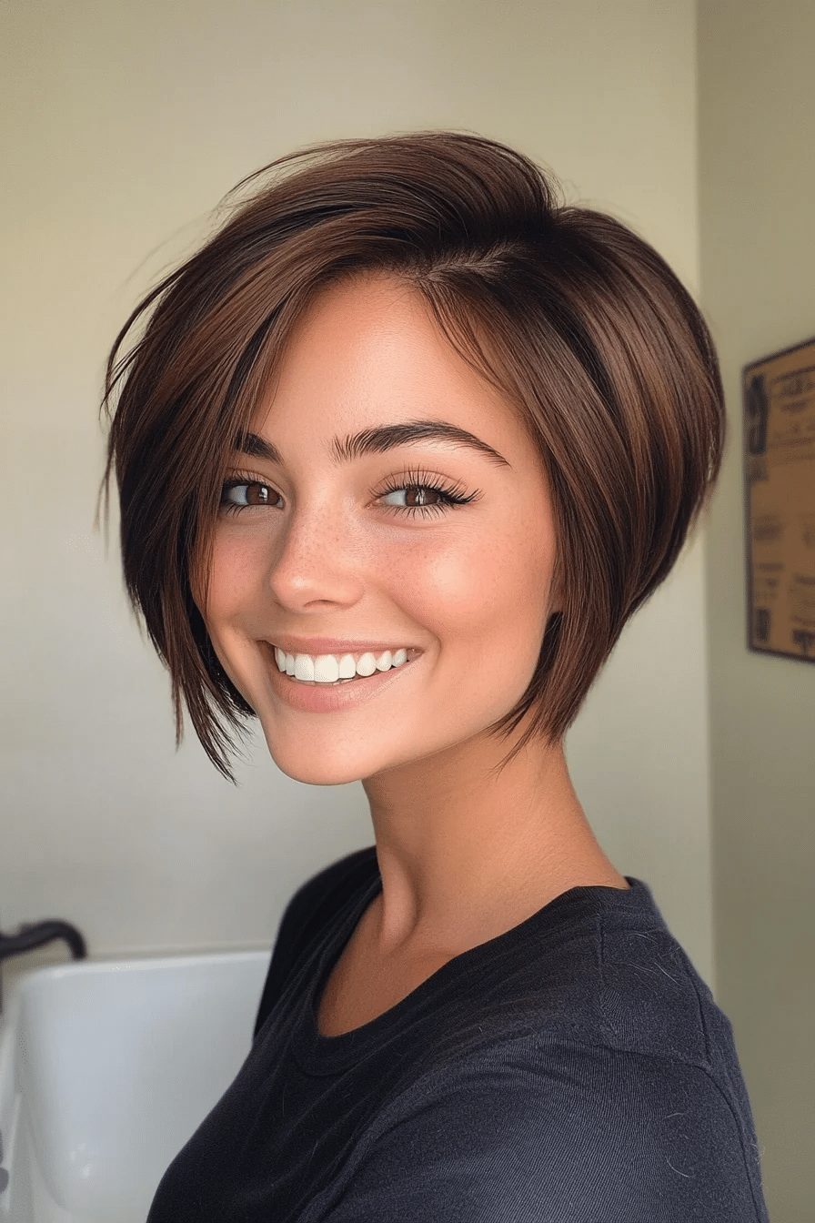 12. Rich Espresso Asymmetrical Pixie