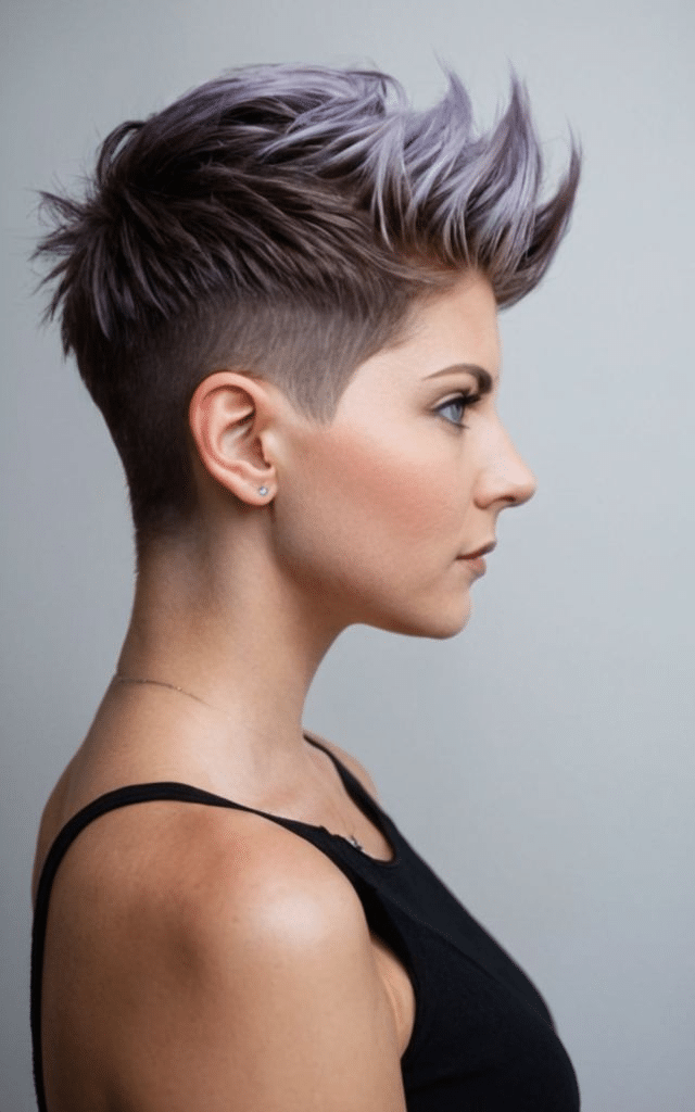13. Spiky Lavender Pixie with Undercut