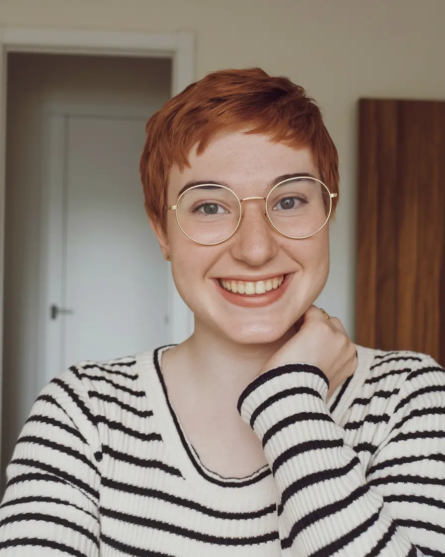 16. Soft Ginger Pixie With Vintage Personality