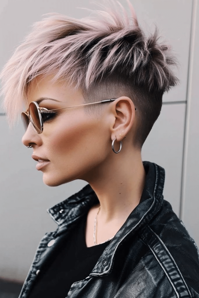 17. Choppy Lavender Pixie with Undercut