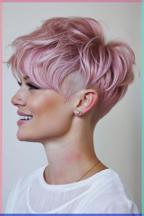18. Soft Pastel Pink Pixie with Side Fringe