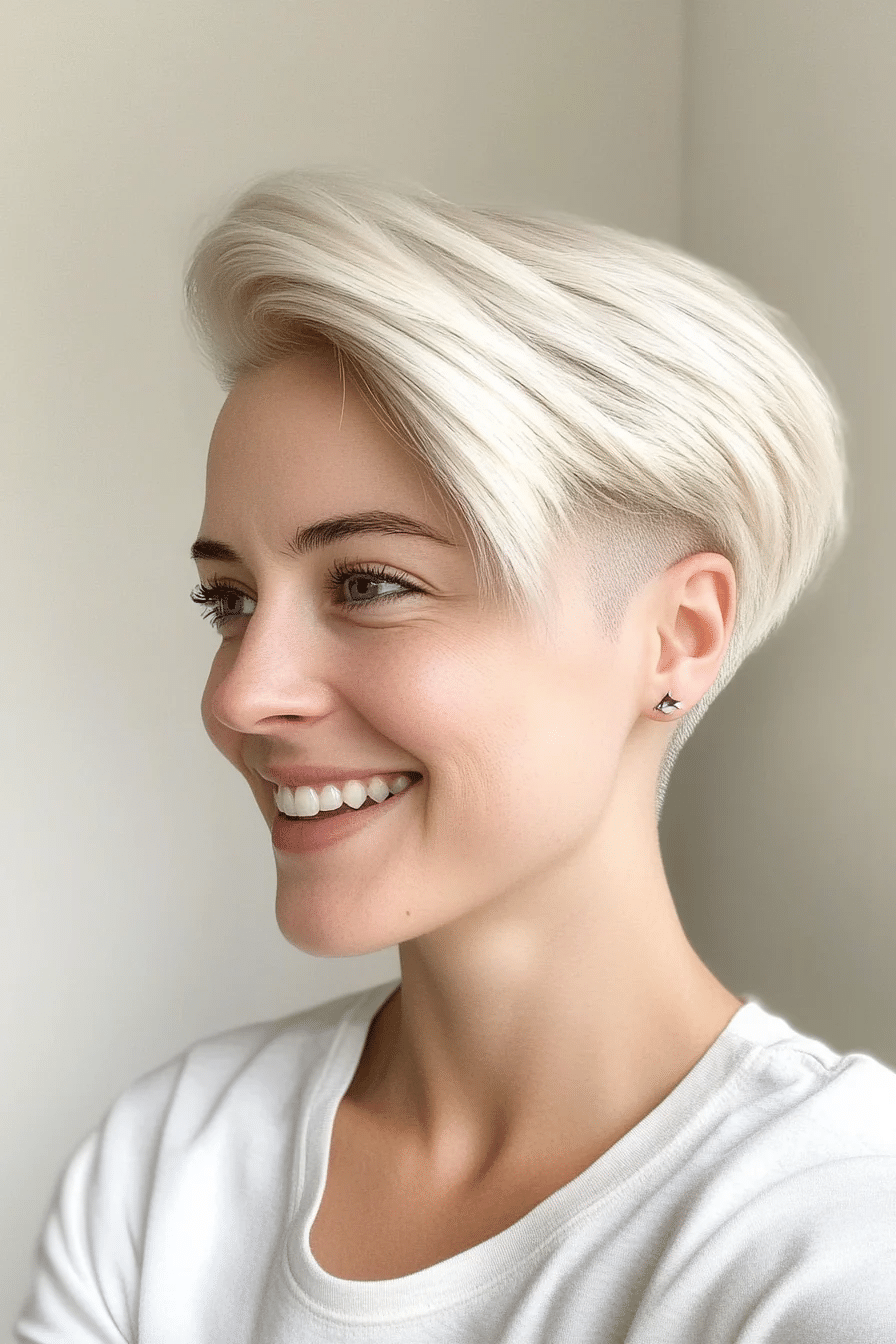 21. Icy Blonde Undercut Pixie