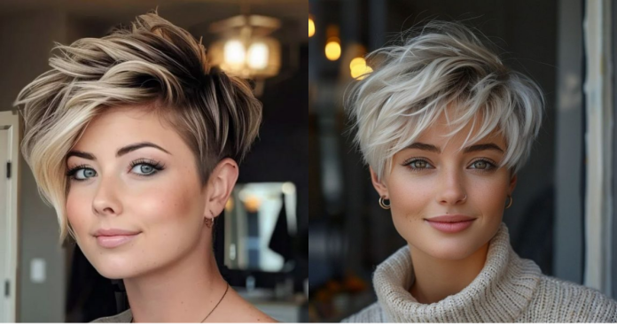 Layered Blonde Pixie