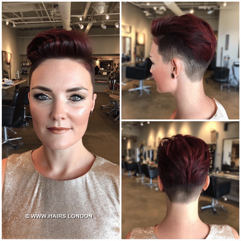 Deep Cherry Red Pixie Hair