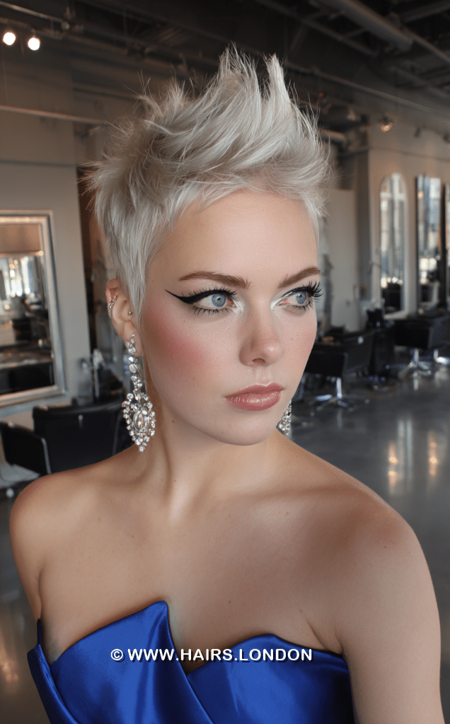 Frosted Silver Platinum Pixie Hair