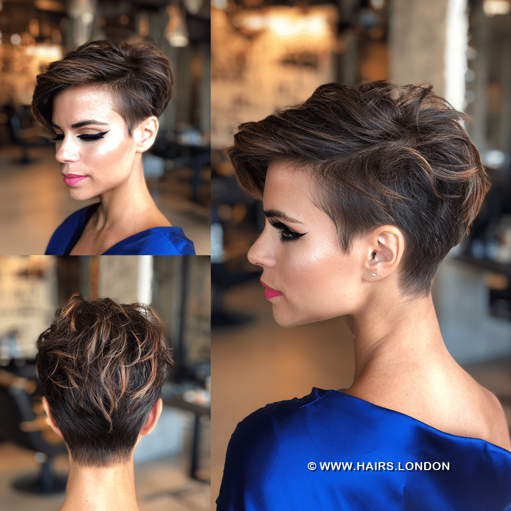 Soft Cocoa Brunette Pixie Hair