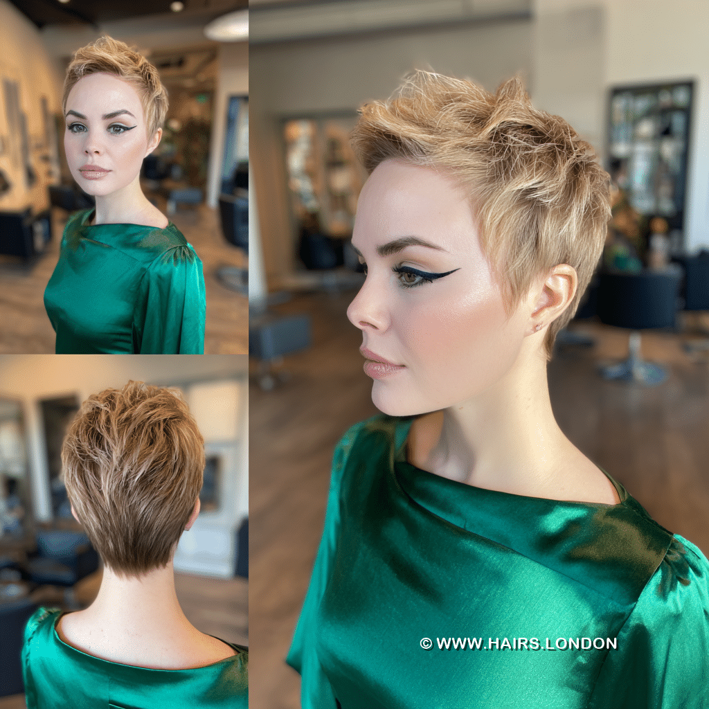 Golden Honey Blonde Pixie Hair