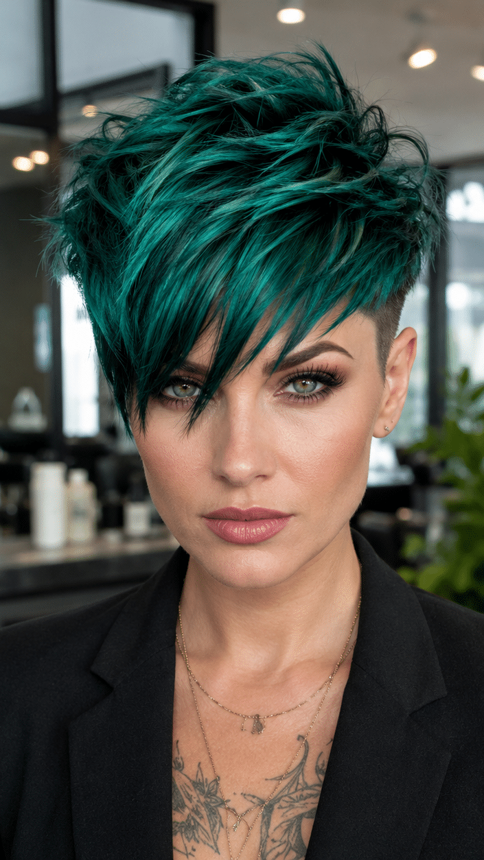 Deep Teal Emerald Hair