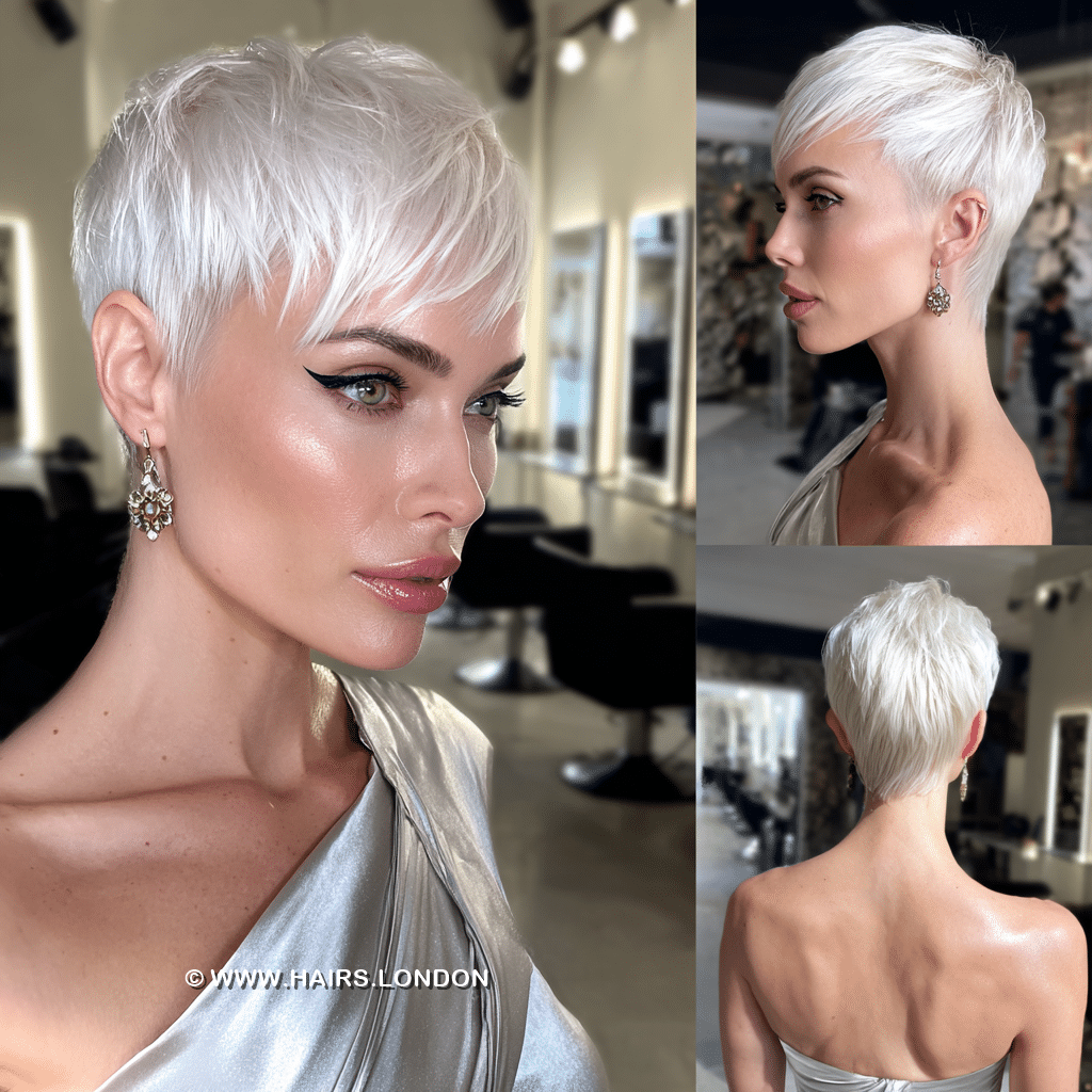 Icy Pearl Platinum Pixie Hair