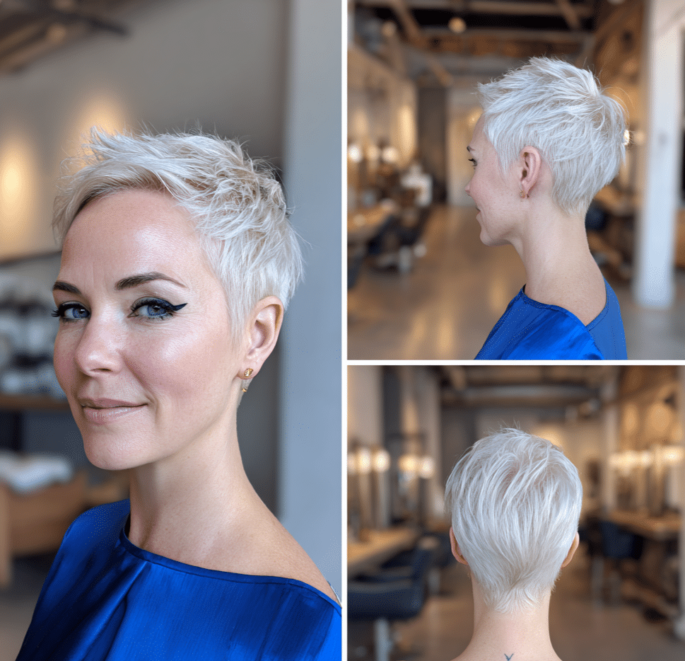 Frosted Platinum Pixie Hair