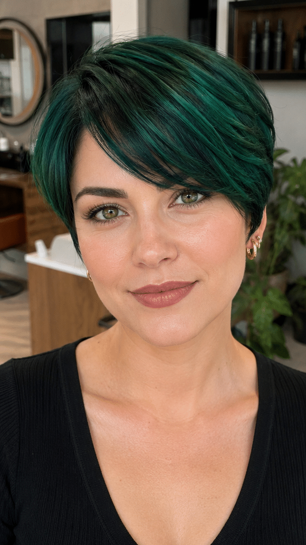 Emerald Midnight Pixie Hair