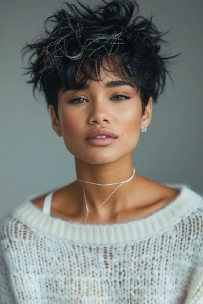 3. Funky Textured Pixie with Volume