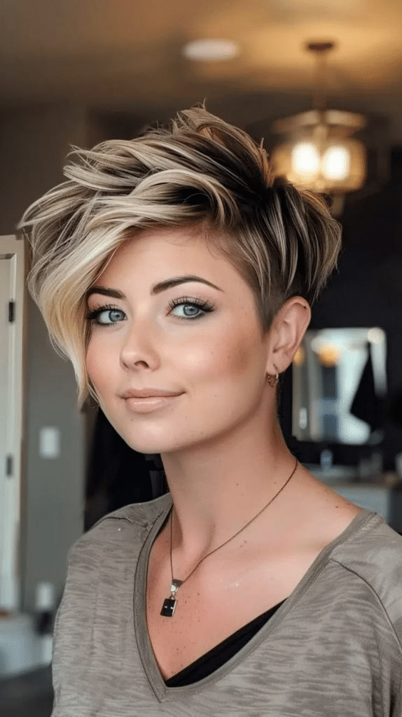 3. Layered Blonde Pixie for Everyday Elegance