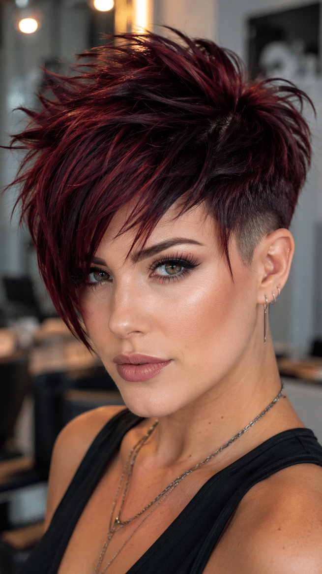 Black Cherry Merlot Pixie Hair