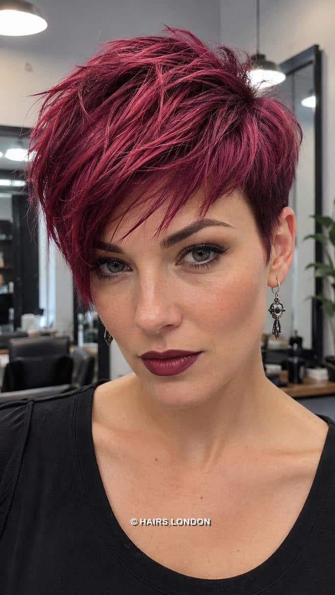 Velvet Raspberry Pixie Hair