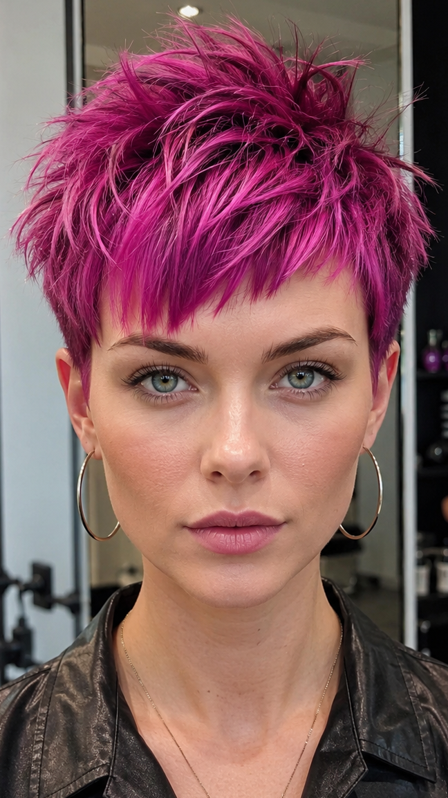Electric Magenta Pixie Hair