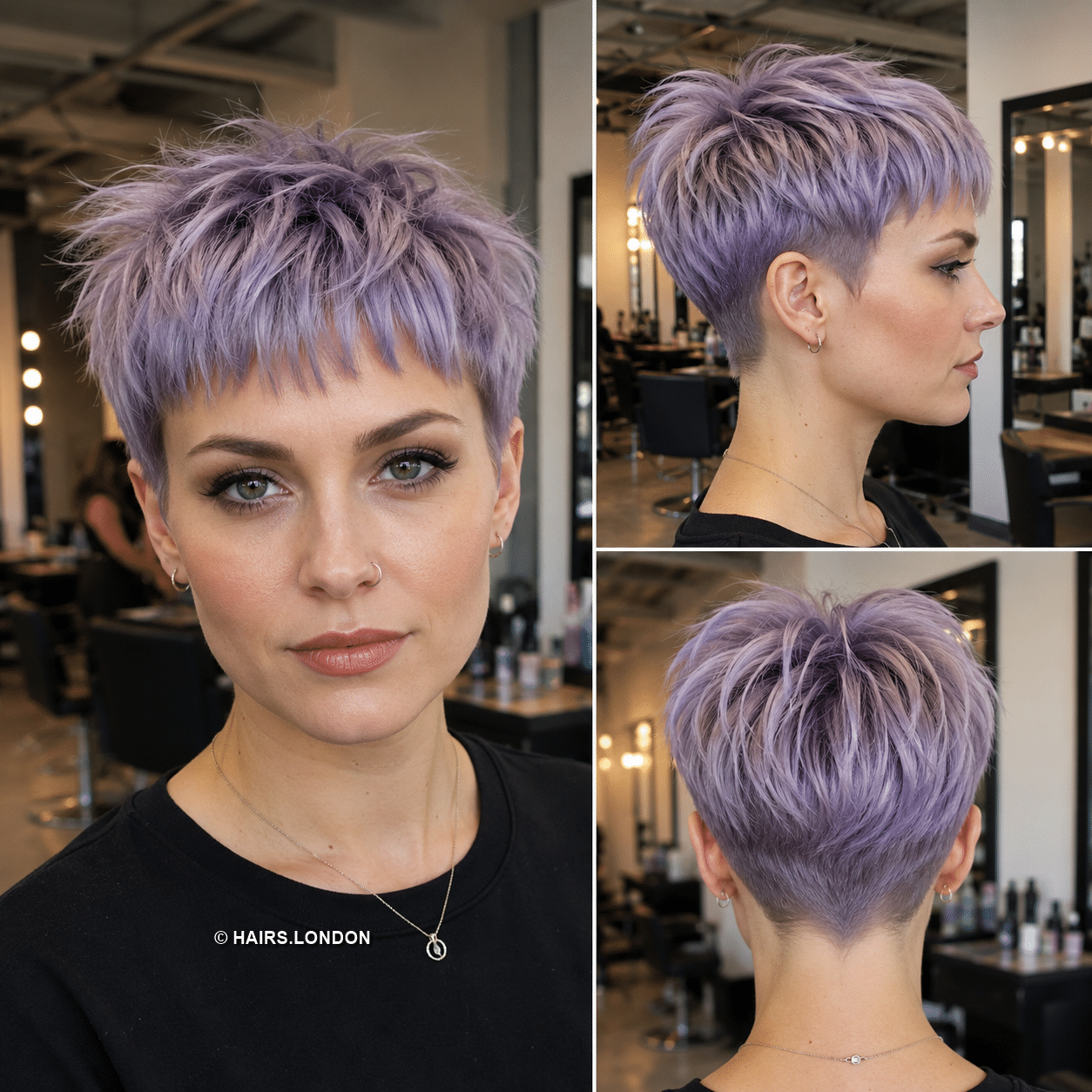 Lavender Smoke Pixie Hair