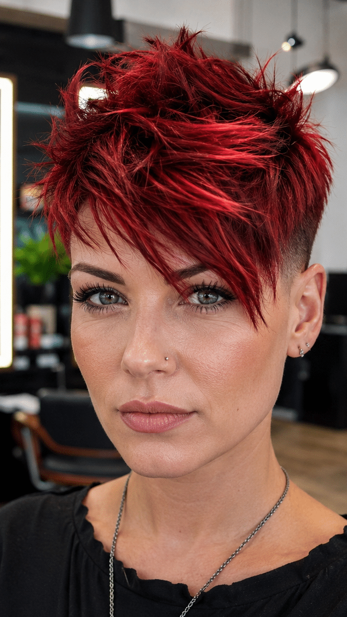 Crimson Firestorm Pixie Hair