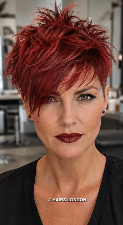 Ruby Crimson Pixie Hair