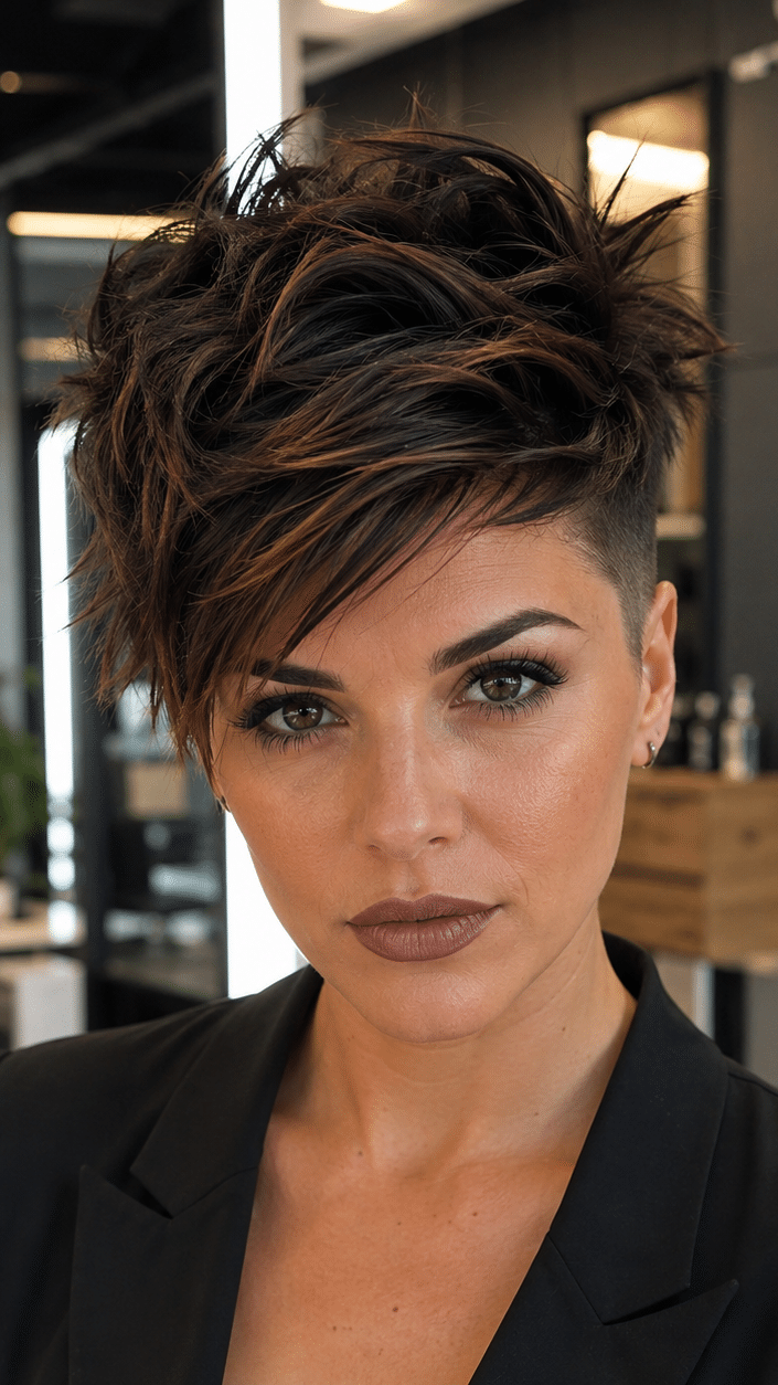 Espresso Bronze Pixie Hair