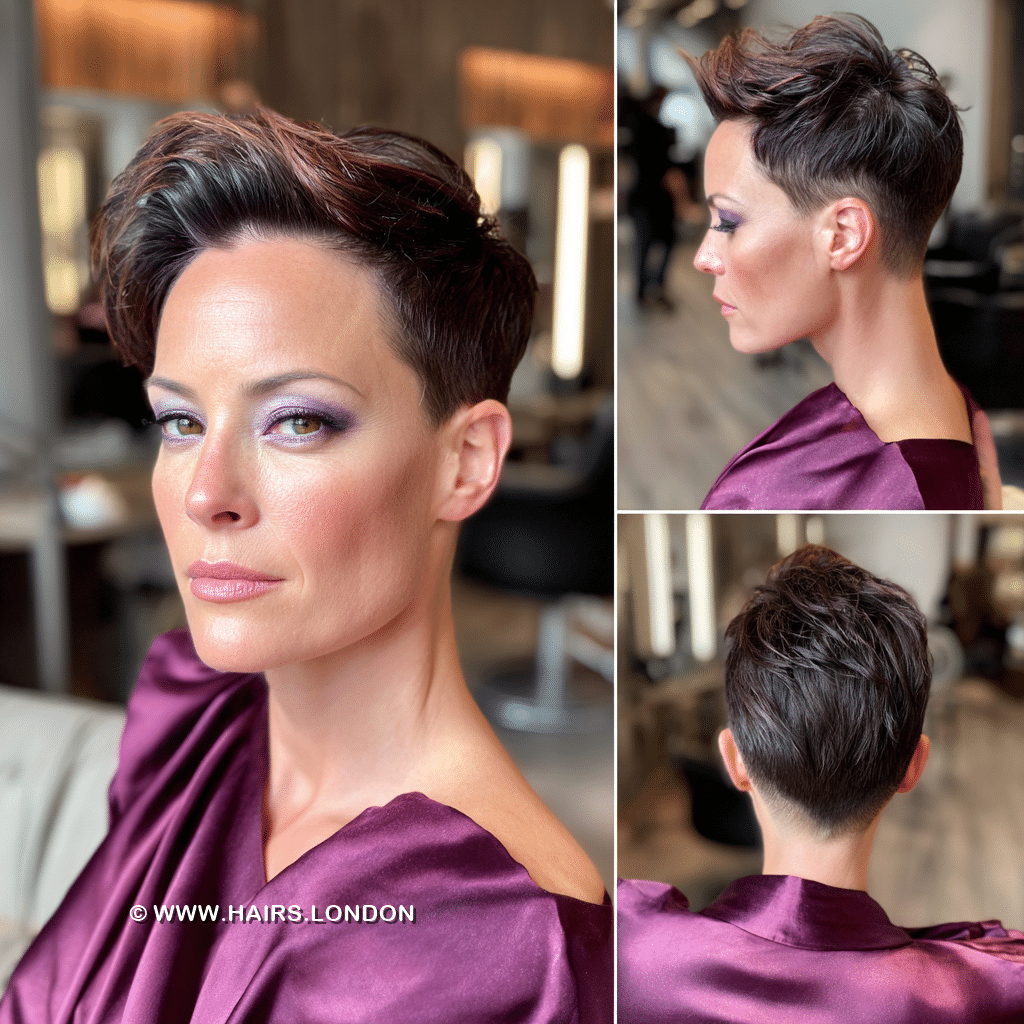 Rich Auburn Brunette Pixie Hair