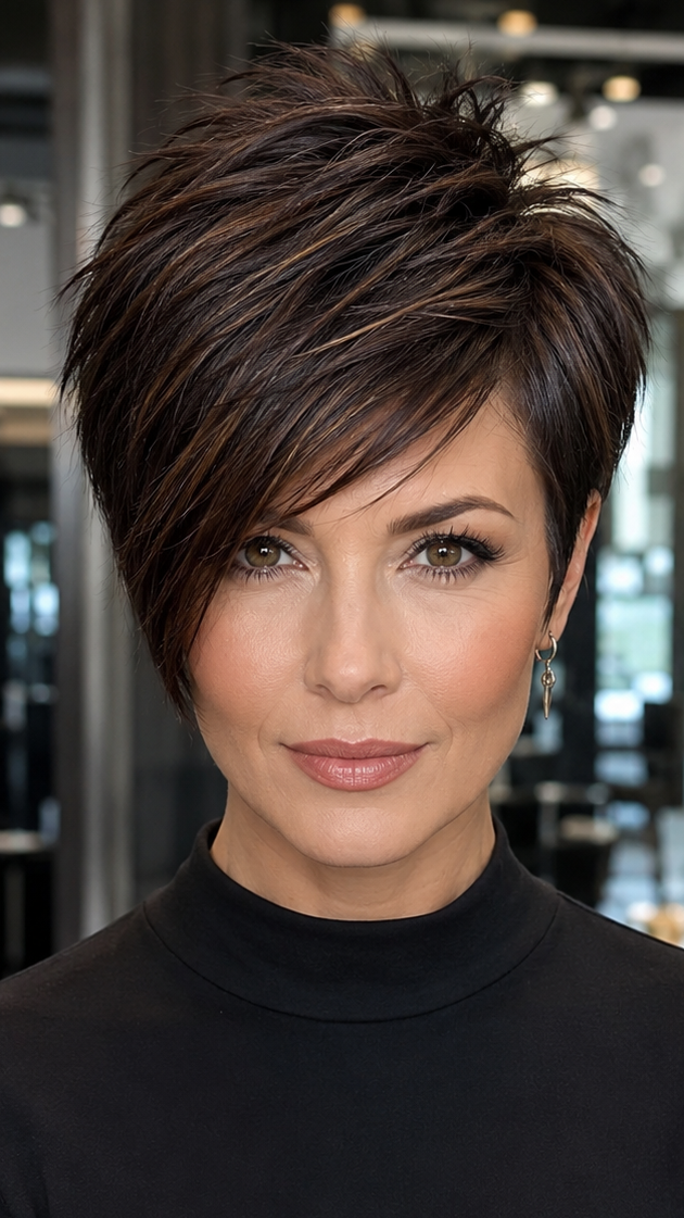 Dark Cocoa Espresso Pixie Hair