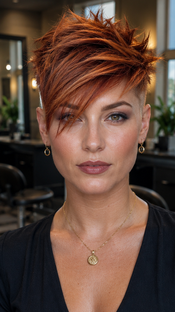 Burnished Copper Pixie Hair