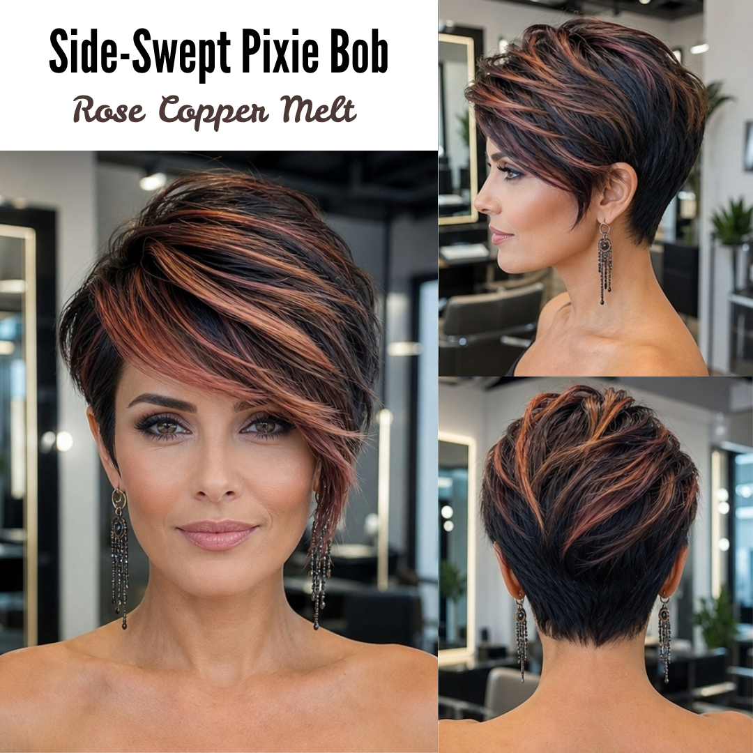 35 Long Pixie Hairstyles for a Bold Makeover in 2026 Rose Copper Melt Hair