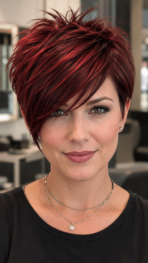 Black Cherry Crimson Pixie Hair