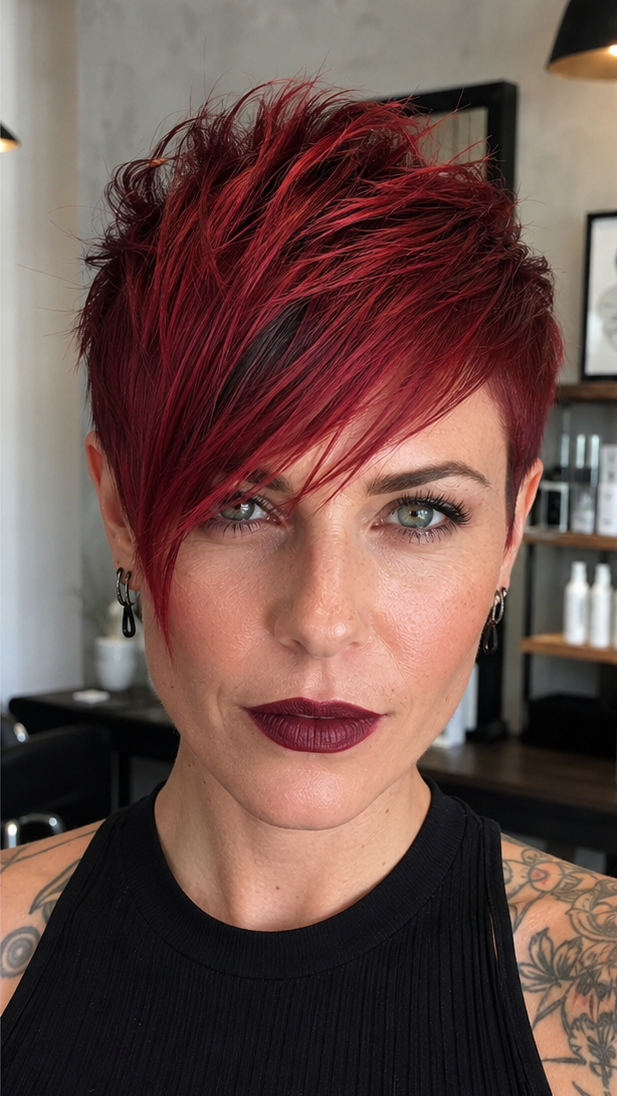 Crimson Velvet Flame Hair