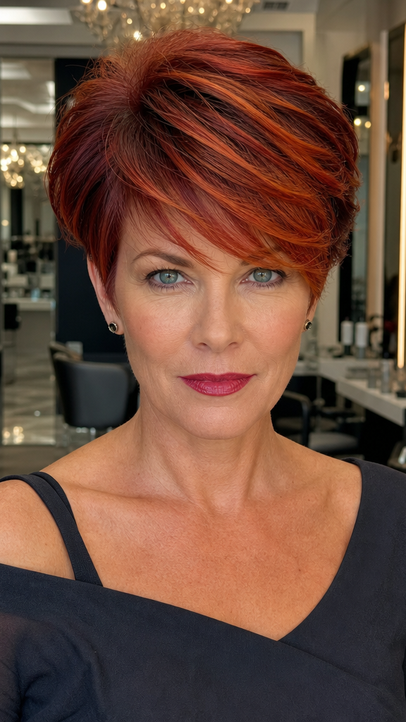 37 Modern Long Pixies That Redefine Bold Beauty Cinnamon Copper Flame Hair
