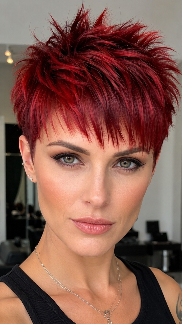 Crimson Ruby Flame Hair