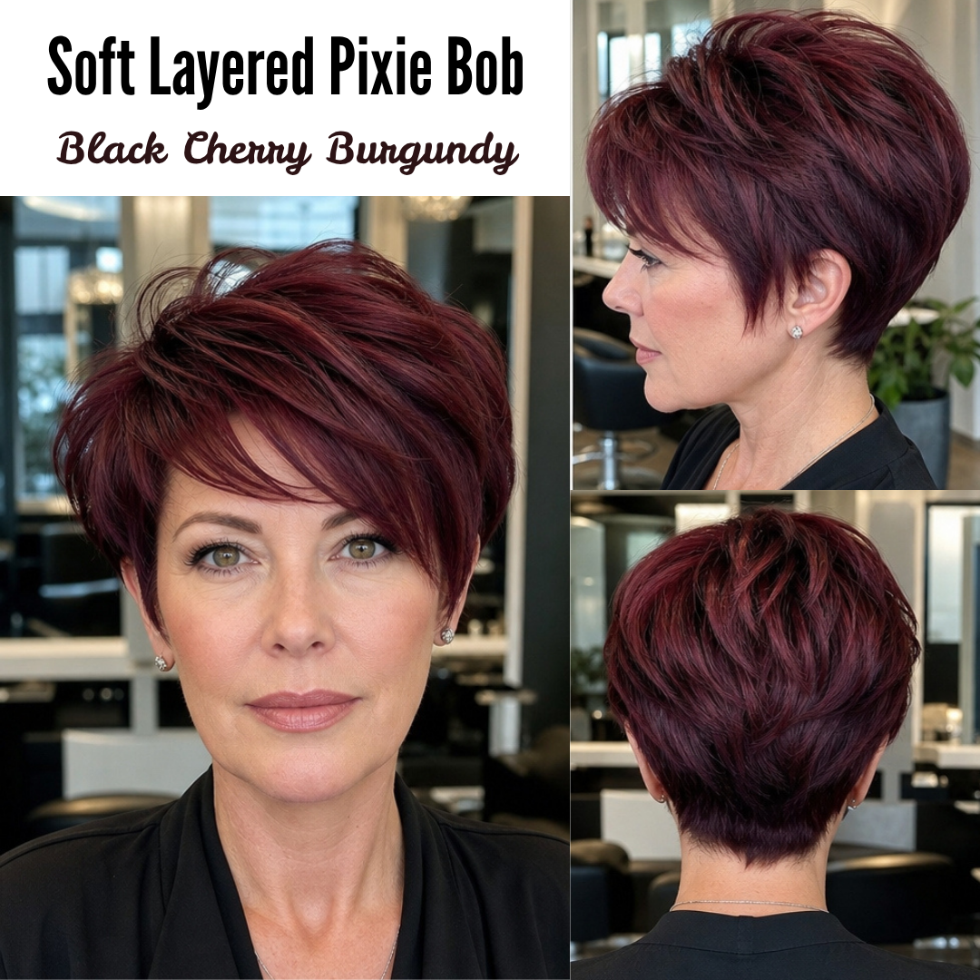 37 Modern Long Pixies That Redefine Bold Beauty Black Cherry Burgundy Hair