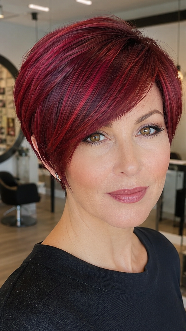 37 Pixie Hair Color Ideas For A Fresh Look Burgundy Cherry Pixie Hair