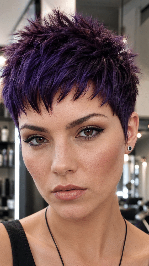 Ultra Violet Plum Pixie Hair