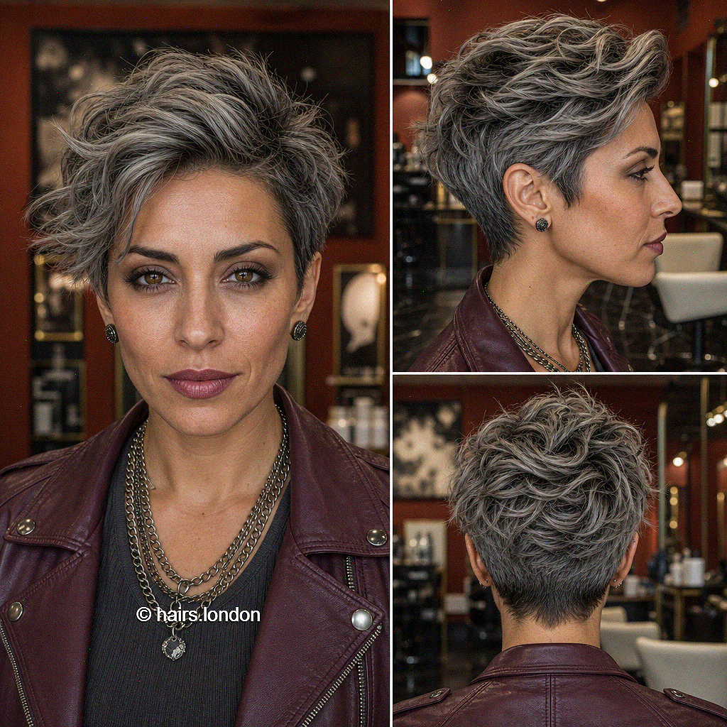 41 Long Pixie Hairstyles for a Bold Makeover in 2026 Smoky Mushroom Silver Hair