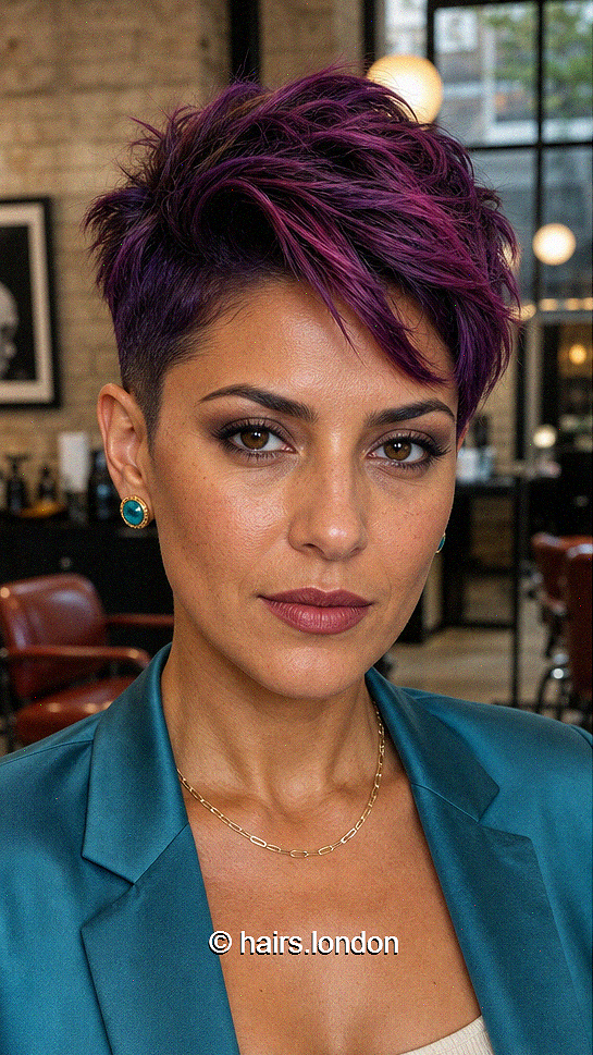 41 Long Pixie Hairstyles for a Bold Makeover in 2026 Midnight Raspberry Amethyst Hair