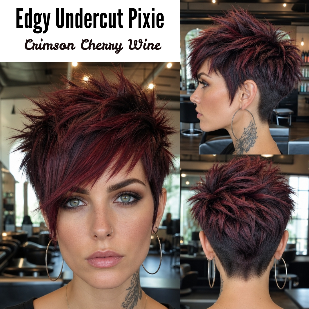 39 Pixie Hair Color Ideas For A Fresh Look Crimson Cherry Wine Hair