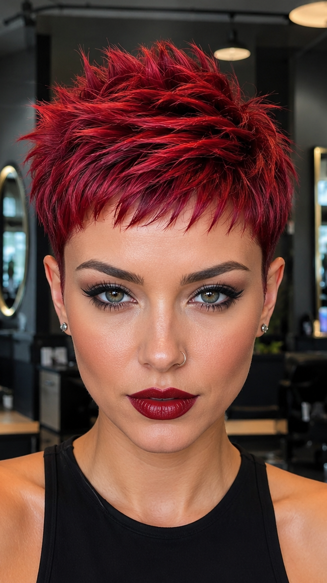 Crimson Ruby Pixie Hair