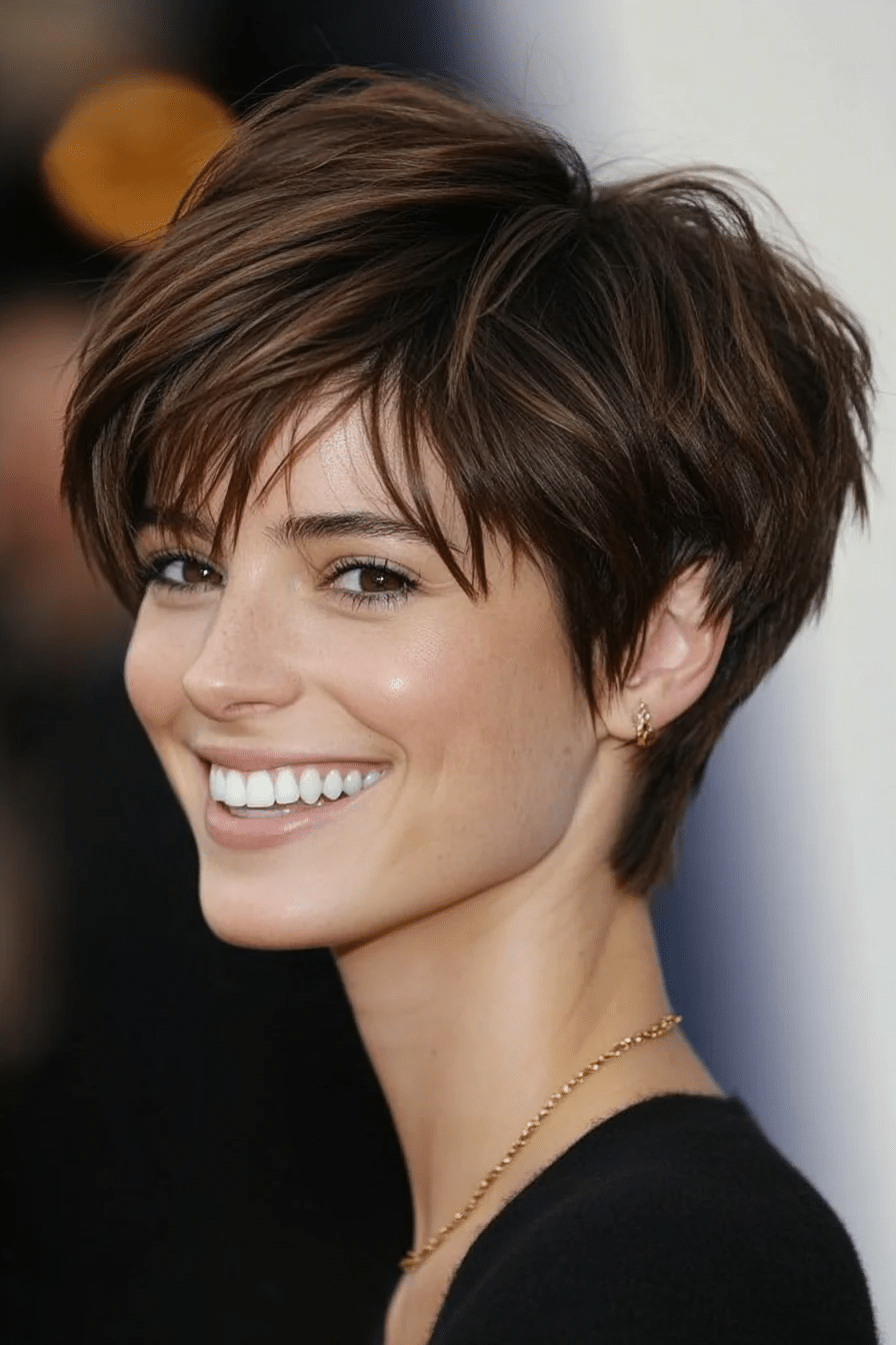 4. Chocolate Choppy Pixie