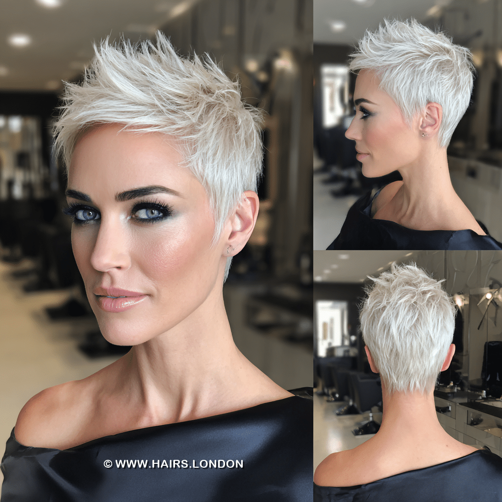 Icy Platinum Blonde Pixie Hair