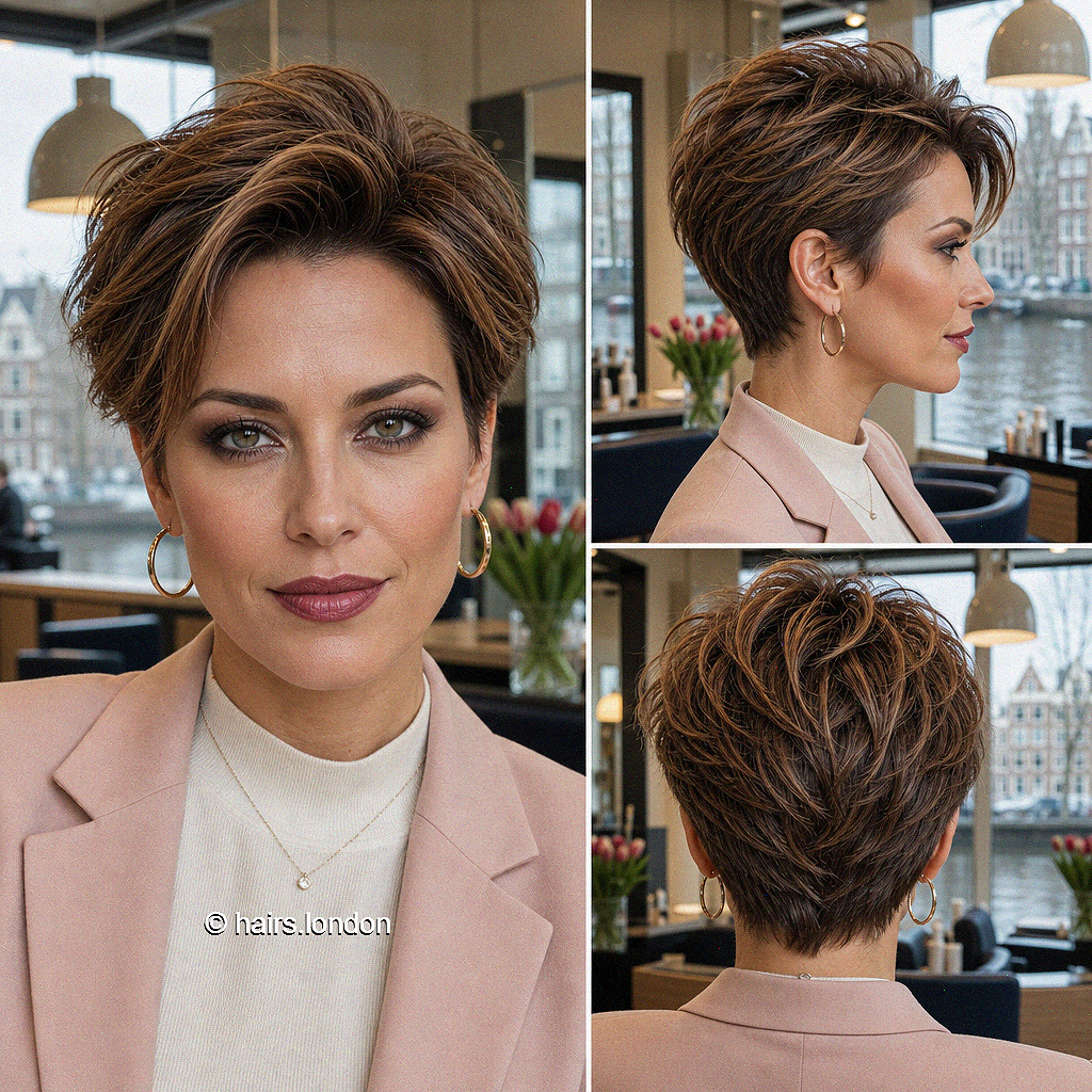 44 Modern Asymmetrical Pixie Cuts Cinnamon Mocha Brown Hair