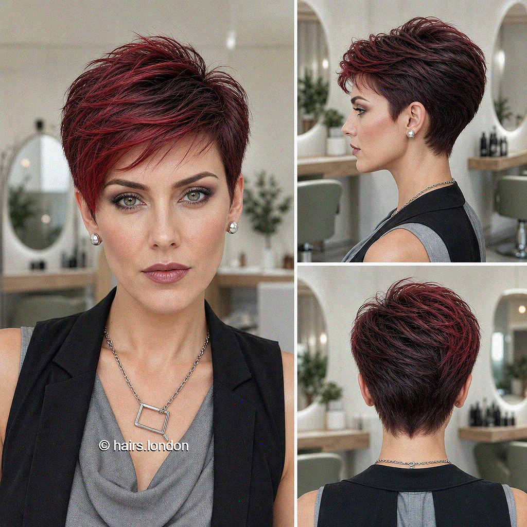 44 Modern Asymmetrical Pixie Cuts Black Cherry Burgundy Hair