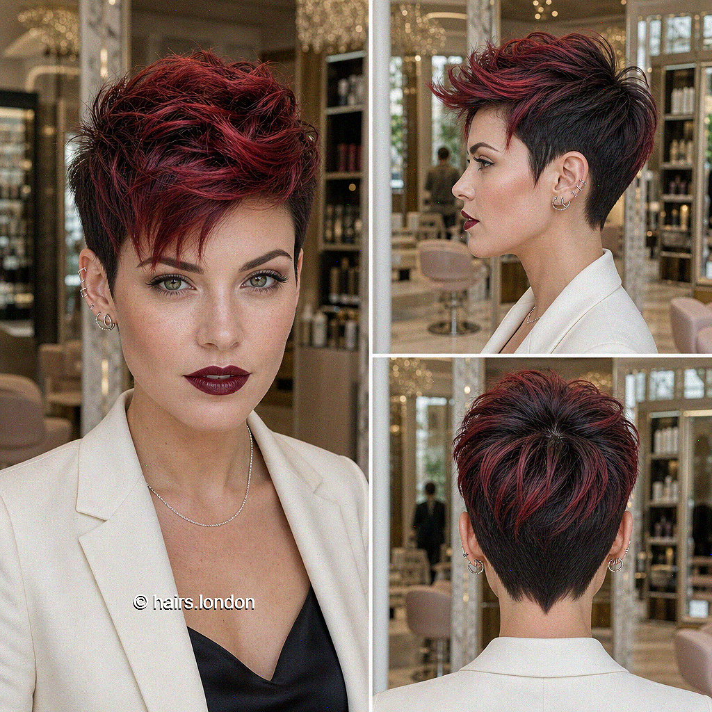 46 Pixie Hair Color Ideas For A Fresh Look Black Cherry Crimson Hair