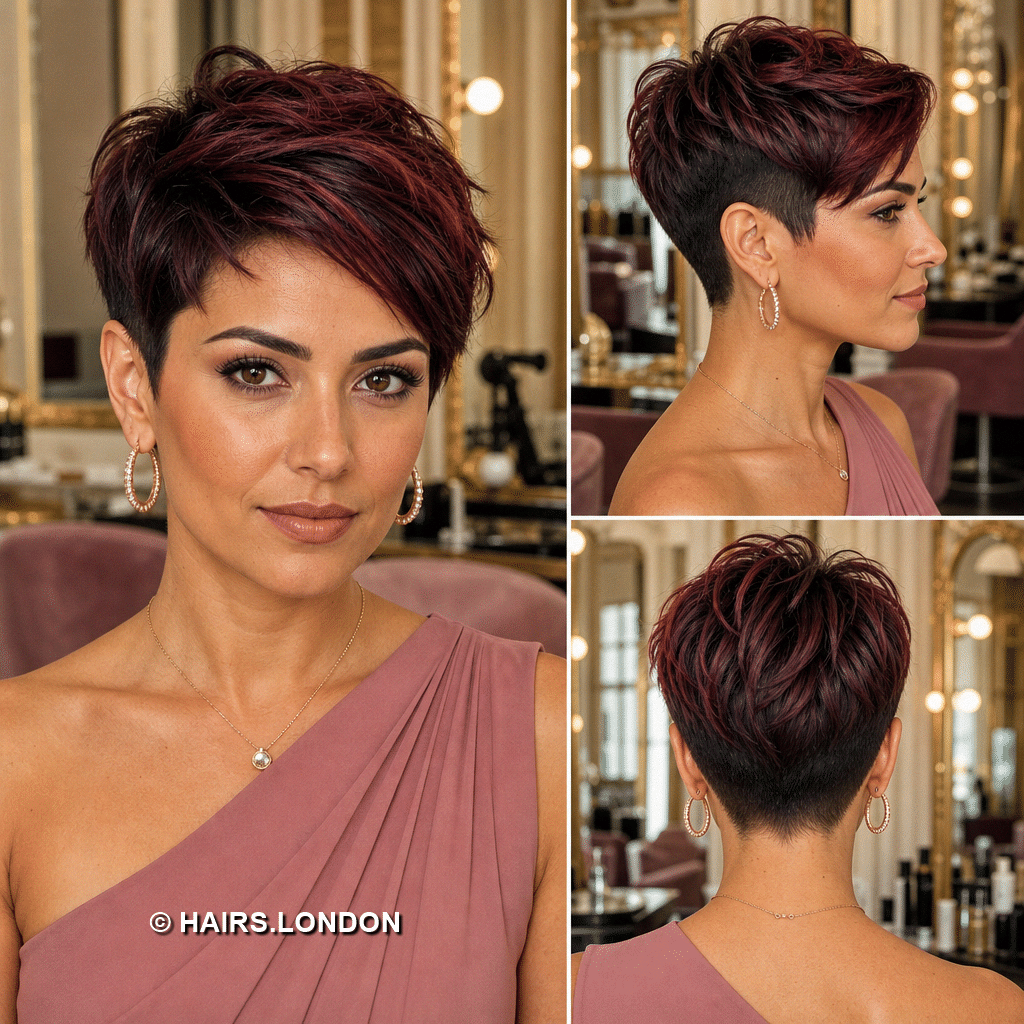 43 Trendy Pixie Haircuts to Try This Fall 2026 Black Cherry Mahogany Hair