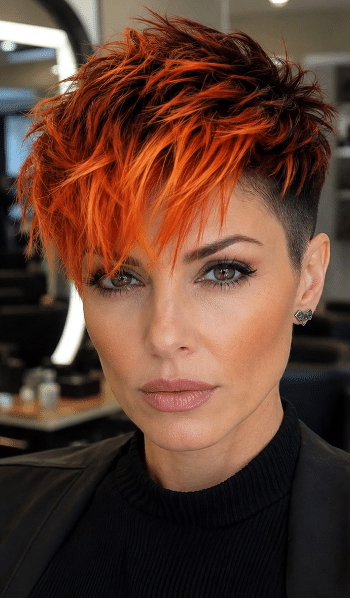 Molten Citrus Undercut Pixie Hair